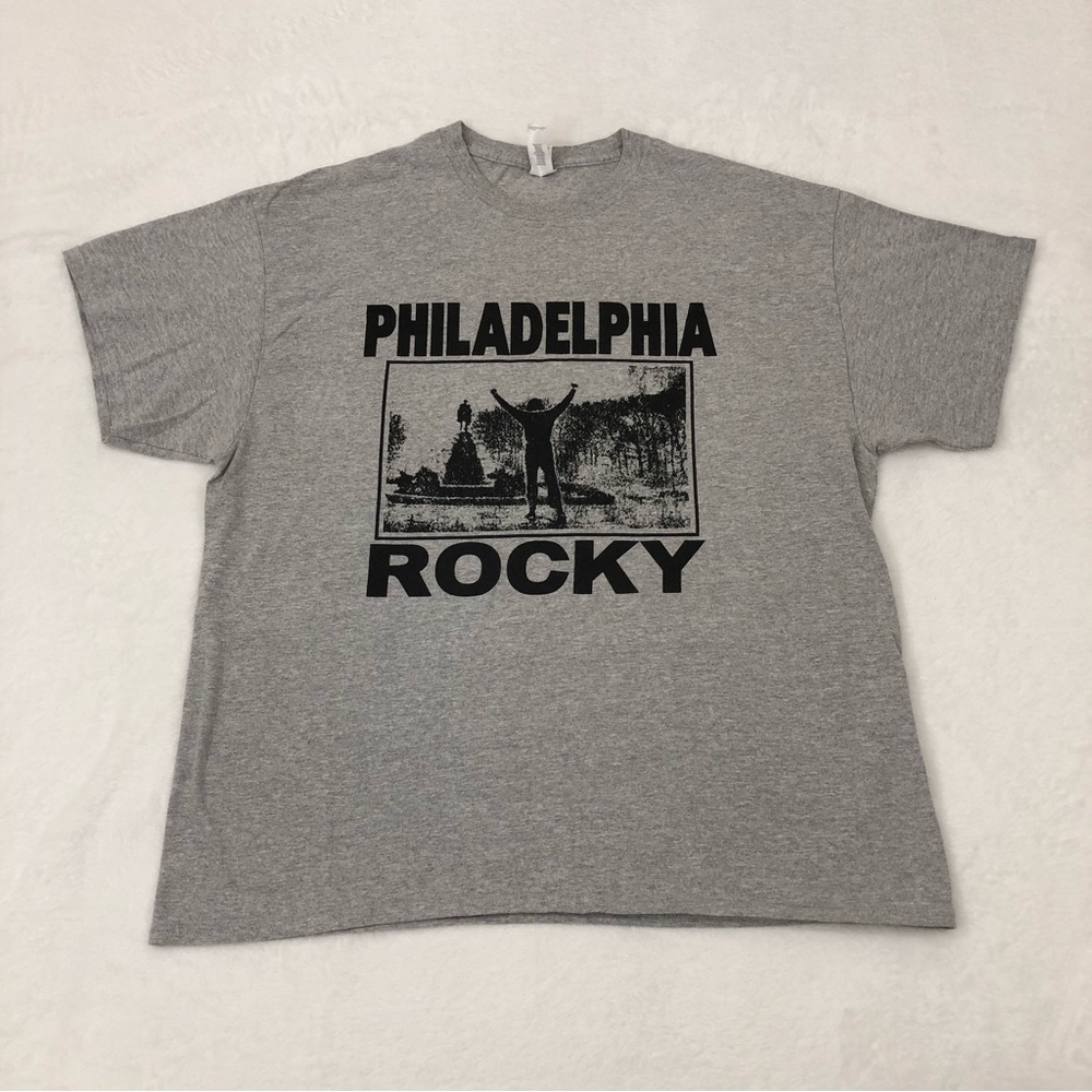 Philadelphia Rocky Balboa Sylvester Stallone Boxing Movie Gray Tee Shirt Mens XL